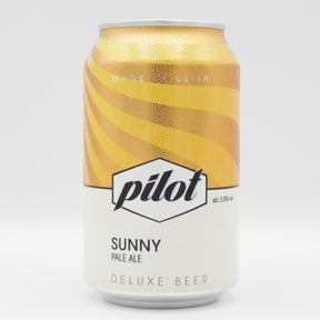 This is a can of Pilot - Sunny - 3.8% (330ml). It is a Pale Ale craft beer available to buy from Ghost Whale, voted London's best craft beer shop.