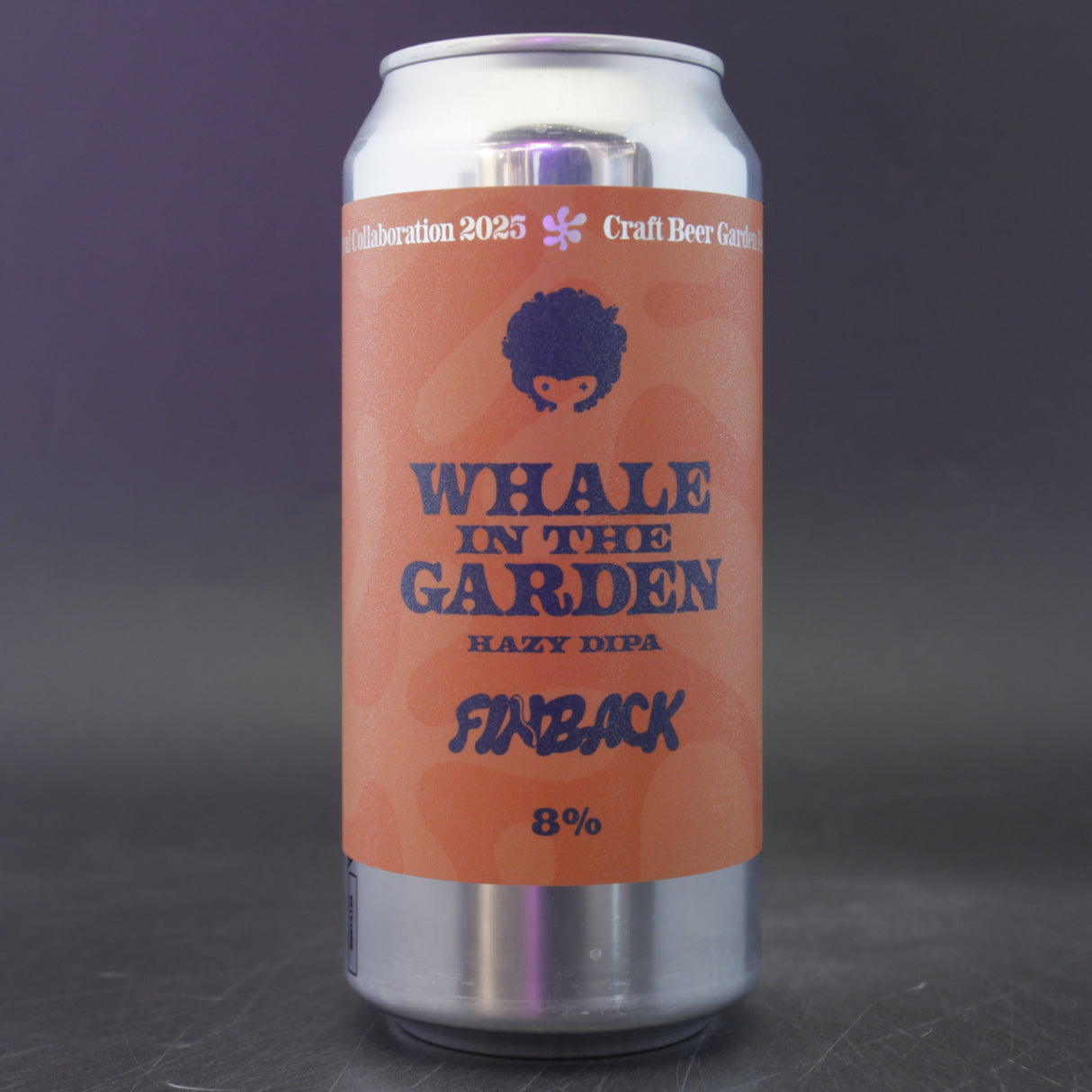 This is a can of Coolhead Brew / Finback - Whale In The Garden - 8% (440ml). It is a Double IPA craft beer available to buy from Ghost Whale, voted London's best craft beer shop.