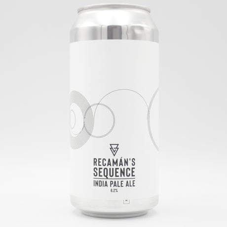 This is a can of Azvex - Recamán's Sequence - 6.2% (440ml). It is a IPA craft beer available to buy from Ghost Whale, voted London's best craft beer shop.