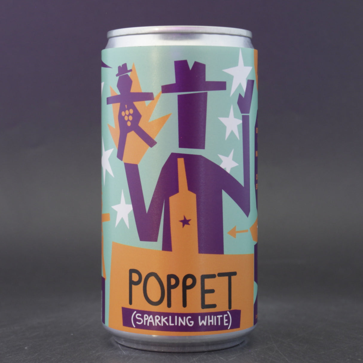 This is a can of Noita - Poppet - 12% (250ml). It is a White Wine craft wine available to buy from Ghost Whale, voted London's best craft beer shop.