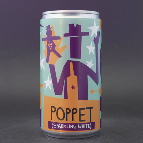 This is a can of Noita - Poppet - 12% (250ml). It is a White Wine craft wine available to buy from Ghost Whale, voted London's best craft beer shop.