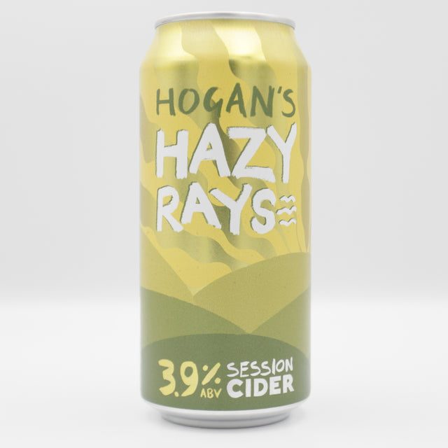 This is a can of Hogan's - Hazy Rays - 3.9% (440ml). It is a  craft cider available to buy from Ghost Whale, voted London's best craft beer shop.