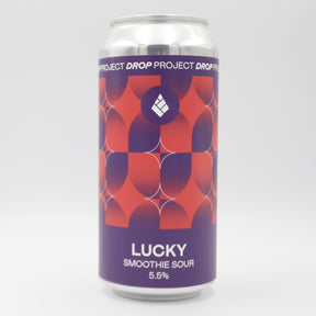 This is a can of Drop Project - Lucky - 5.5% (440ml). It is a Sour craft beer available to buy from Ghost Whale, voted London's best craft beer shop.