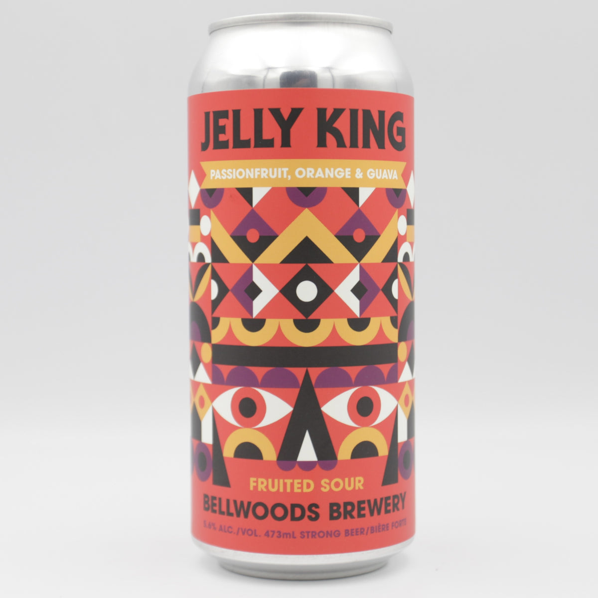 This is a can of Bellwoods - Jelly King (Passionfruit, Orange, Guava) - 5% (473ml). It is a Sour craft beer available to buy from Ghost Whale, voted London's best craft beer shop.