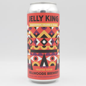 This is a can of Bellwoods - Jelly King (Passionfruit, Orange, Guava) - 5% (473ml). It is a Sour craft beer available to buy from Ghost Whale, voted London's best craft beer shop.