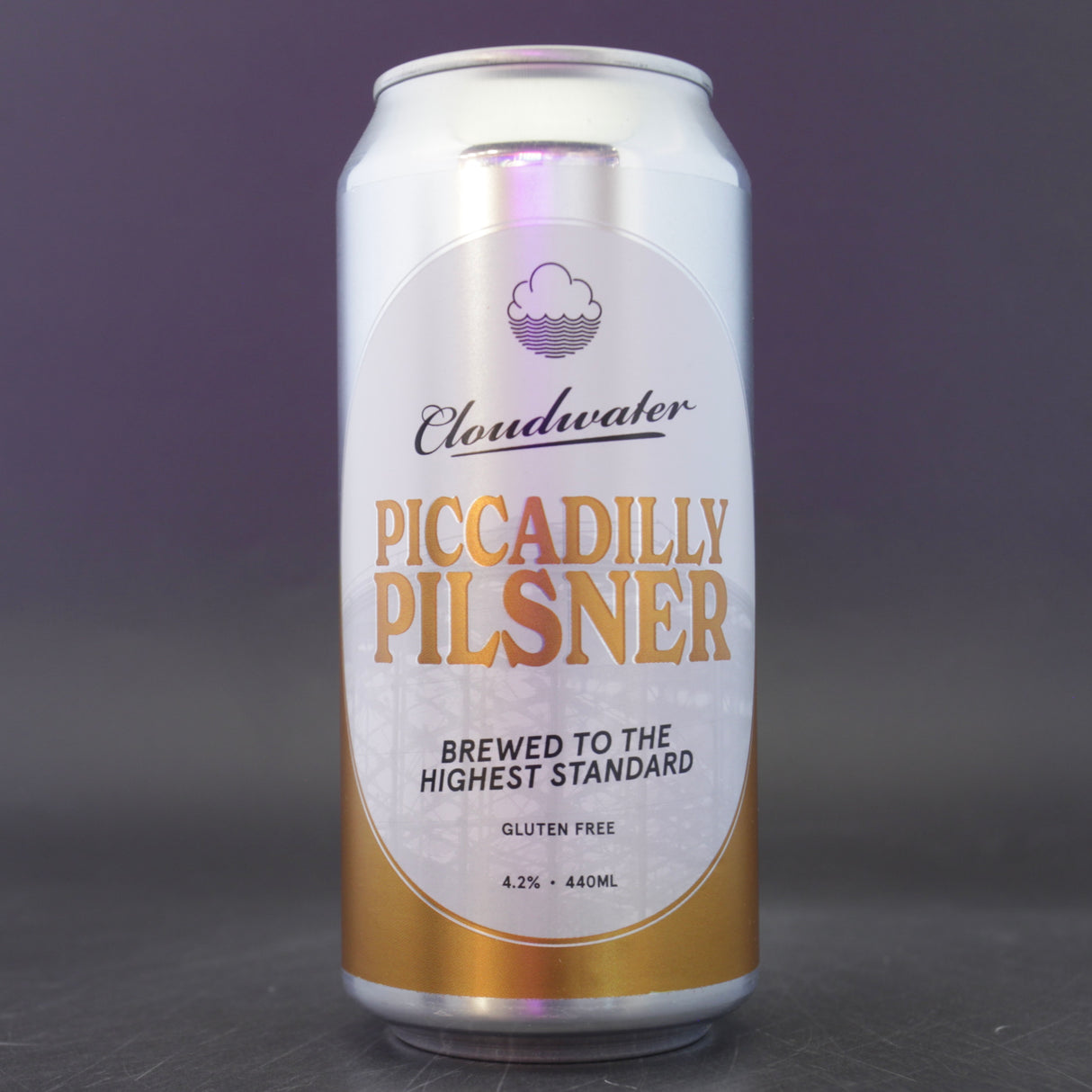 This is a can of Cloudwater - Piccadilly Pilsner - 4.2% (440ml). It is a Lager / Pilsner / Kölsch craft beer available to buy from Ghost Whale, voted London's best craft beer shop.