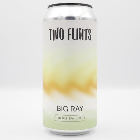 This is a can of Two Flints / Ghost Whale - Big Ray - 8% (440ml). It is a Double IPA craft beer available to buy from Ghost Whale, voted London's best craft beer shop.