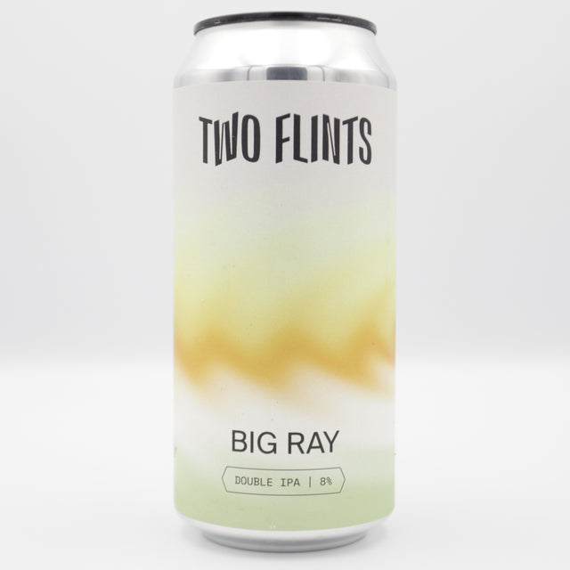 This is a can of Two Flints / Ghost Whale - Big Ray - 8% (440ml). It is a Double IPA craft beer available to buy from Ghost Whale, voted London's best craft beer shop.