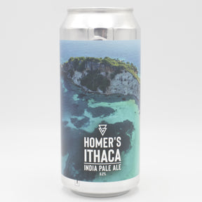 This is a can of Azvex - Homer's Ithaca - 6% (440ml). It is a IPA craft beer available to buy from Ghost Whale, voted London's best craft beer shop.
