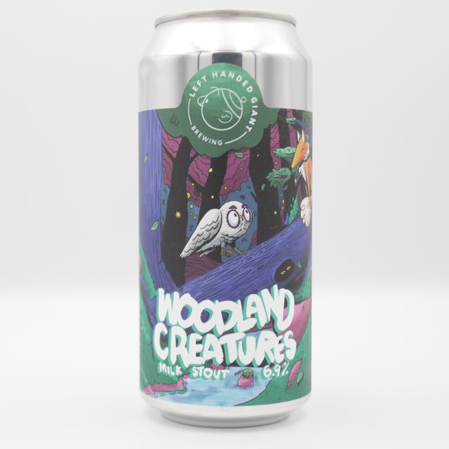 This is a can of Left Handed Giant / Het Uiltje - Woodland Creatures - 6.9% (440ml). It is a Stout / Porter craft beer available to buy from Ghost Whale, voted London's best craft beer shop.