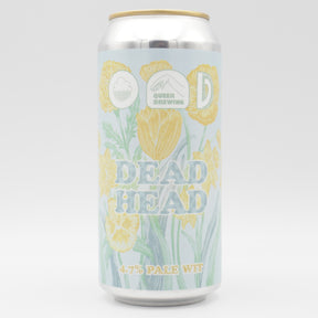 This is a can of Queer Brewing - Deadhead - 4.7% (440ml). It is a Wit / Wheat craft beer available to buy from Ghost Whale, voted London's best craft beer shop.