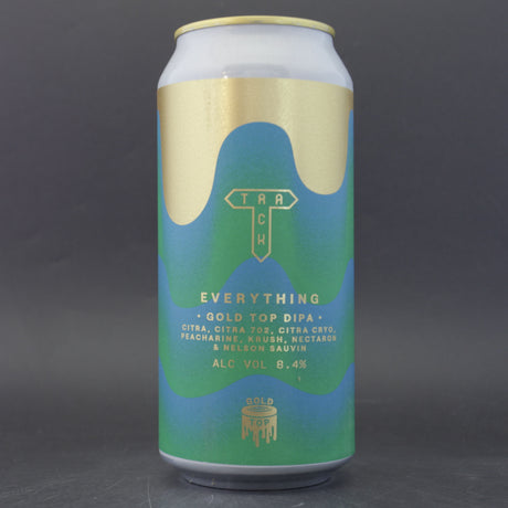 This is a can of Track - Gold Top: Everything - 8.4% (440ml). It is a Double IPA craft beer available to buy from Ghost Whale, voted London's best craft beer shop.