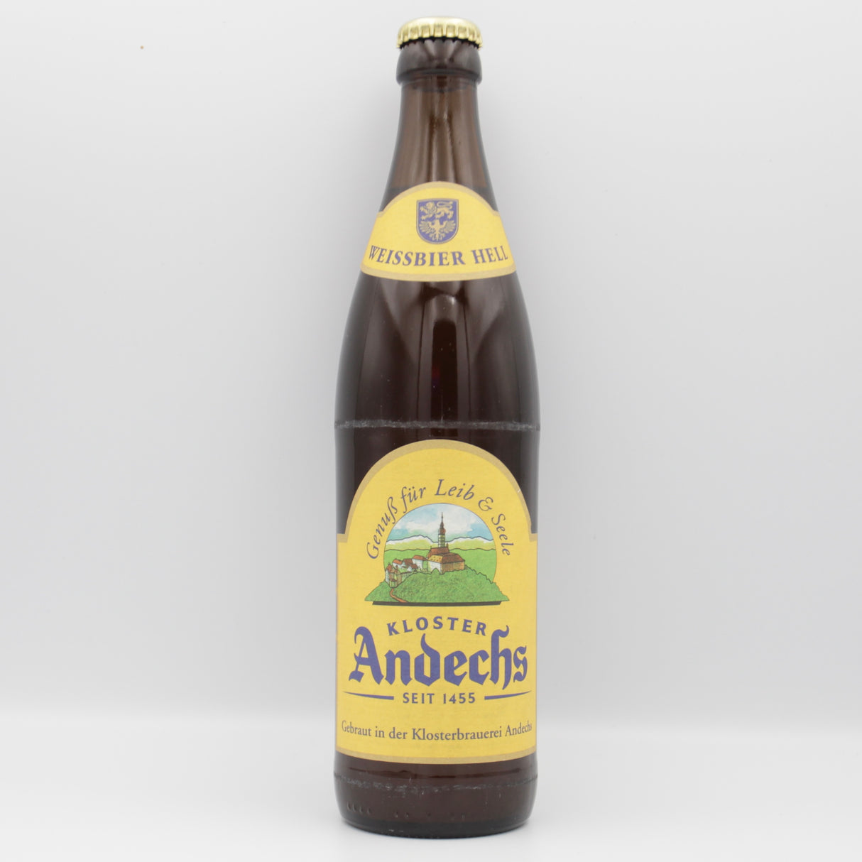 This is a bottle of Andechs - Weissbier Hell - 5.5% (500ml). It is a Wit / Wheat craft beer available to buy from Ghost Whale, voted London's best craft beer shop.
