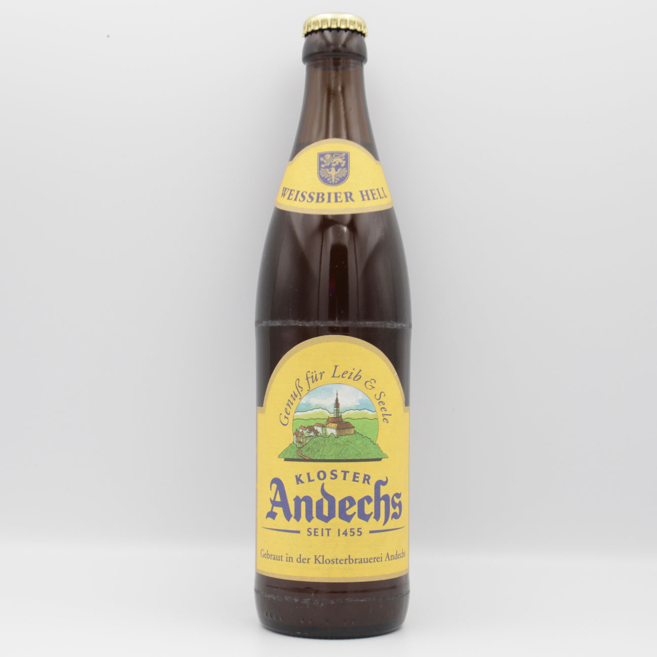 This is a bottle of Andechs - Weissbier Hell - 5.5% (500ml). It is a Wit / Wheat craft beer available to buy from Ghost Whale, voted London's best craft beer shop.