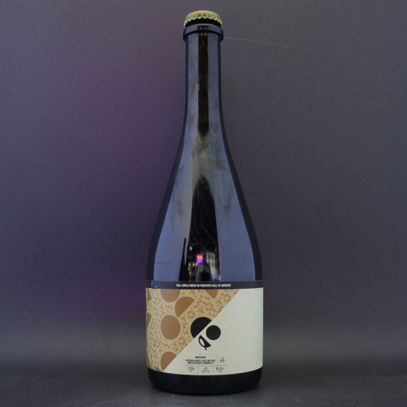 This is a sharing bottle of Full Circle Brew Co - Call Of Quercus: Moose Bourbon BA - 8% (750ml). It is a Brown Ale craft beer available to buy from Ghost Whale, voted London's best craft beer shop.