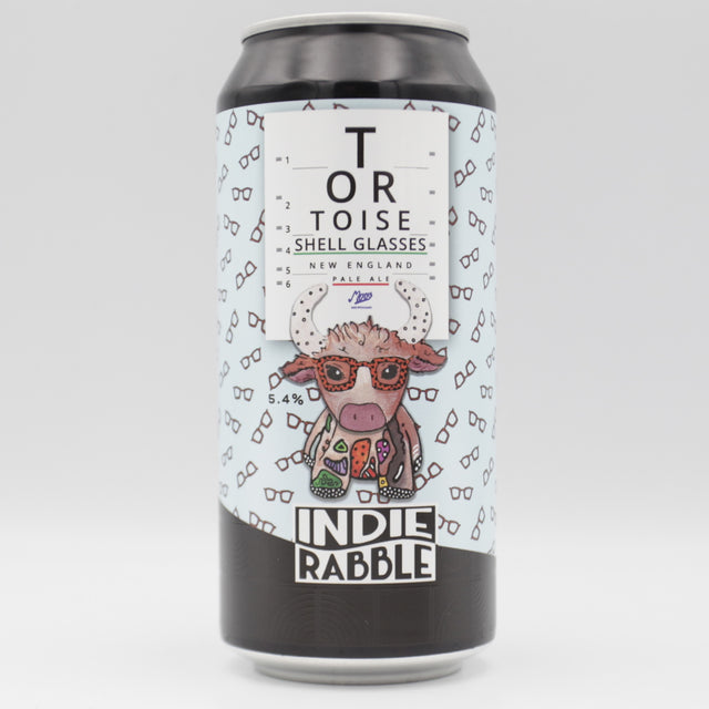 This is a can of Indie Rabble - Tortoiseshell Glasses - 5.4% (440ml). It is a Pale Ale craft beer available to buy from Ghost Whale, voted London's best craft beer shop.