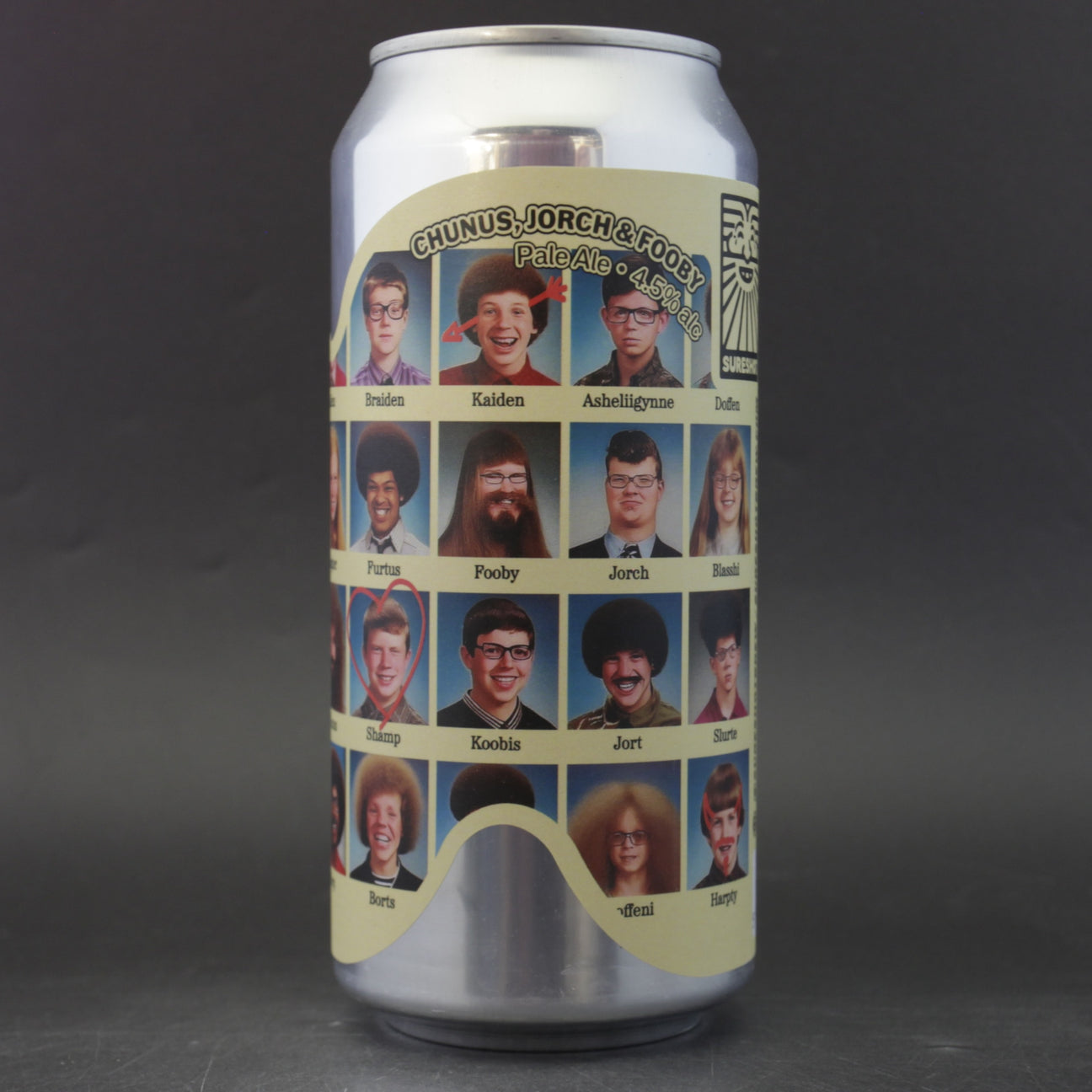 This is a can of Sureshot - Chunus, Jorch & Fooby - 4.5% (440ml). It is a Pale Ale craft beer available to buy from Ghost Whale, voted London's best craft beer shop.