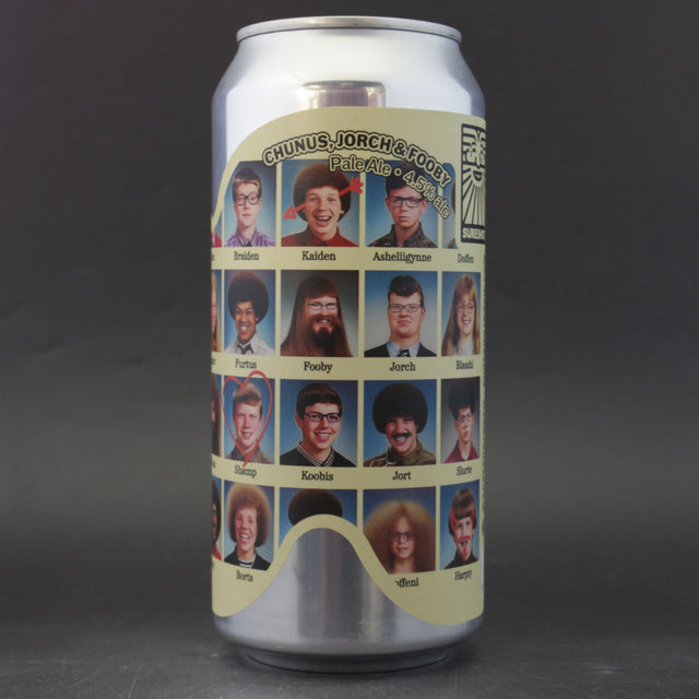 This is a can of Sureshot - Chunus, Jorch & Fooby - 4.5% (440ml). It is a Pale Ale craft beer available to buy from Ghost Whale, voted London's best craft beer shop.