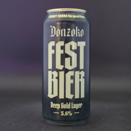 This is a can of Donzoko - Festbier 2025 - 5.6% (440ml). It is a Lager / Pilsner / Kölsch craft beer available to buy from Ghost Whale, voted London's best craft beer shop.