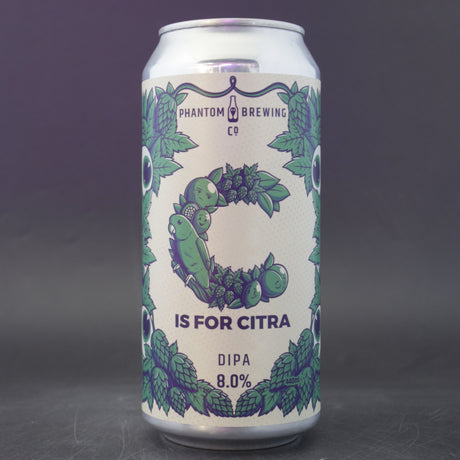This is a can of Phantom Brewing Co - C Is For Citra - 8% (440ml). It is a Double IPA craft beer available to buy from Ghost Whale, voted London's best craft beer shop.