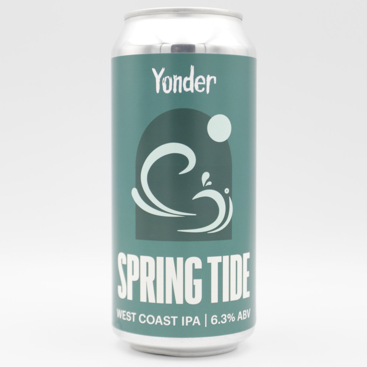 This is a can of Yonder - Spring Tide - 6.3% (440ml). It is a IPA craft beer available to buy from Ghost Whale, voted London's best craft beer shop.