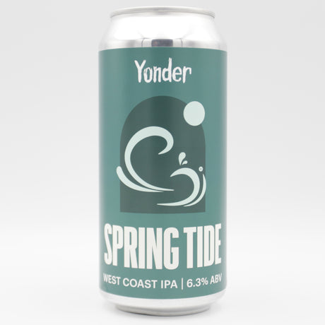 This is a can of Yonder - Spring Tide - 6.3% (440ml). It is a IPA craft beer available to buy from Ghost Whale, voted London's best craft beer shop.