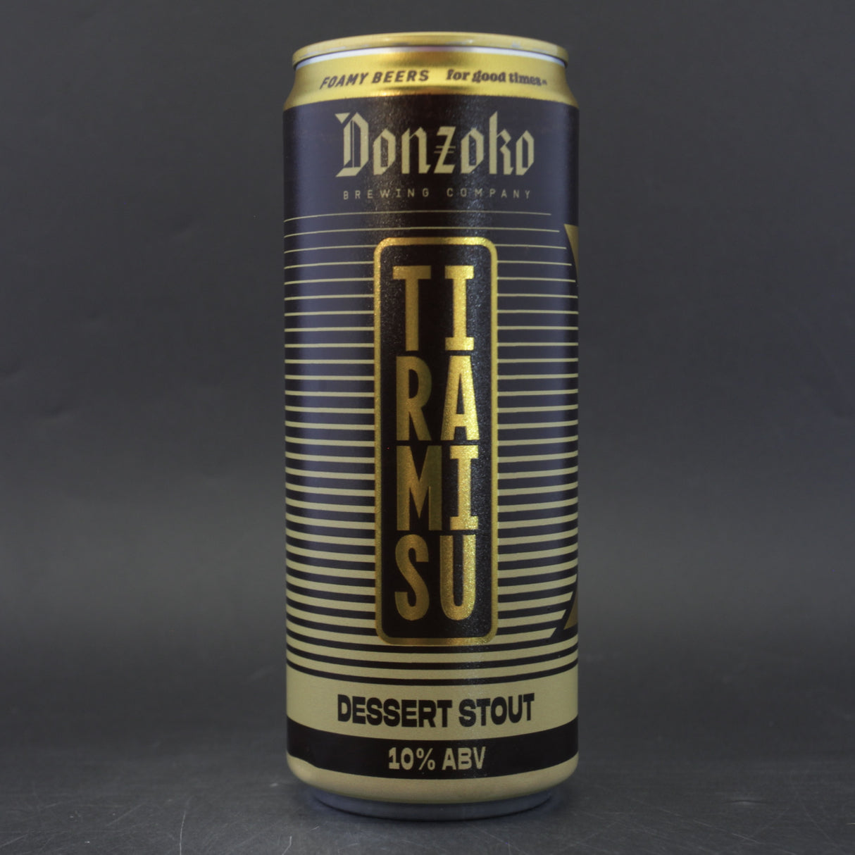 This is a can of Donzoko - Tiramisu - 10% (330ml). It is a Imperial Stout / Porter craft beer available to buy from Ghost Whale, voted London's best craft beer shop.