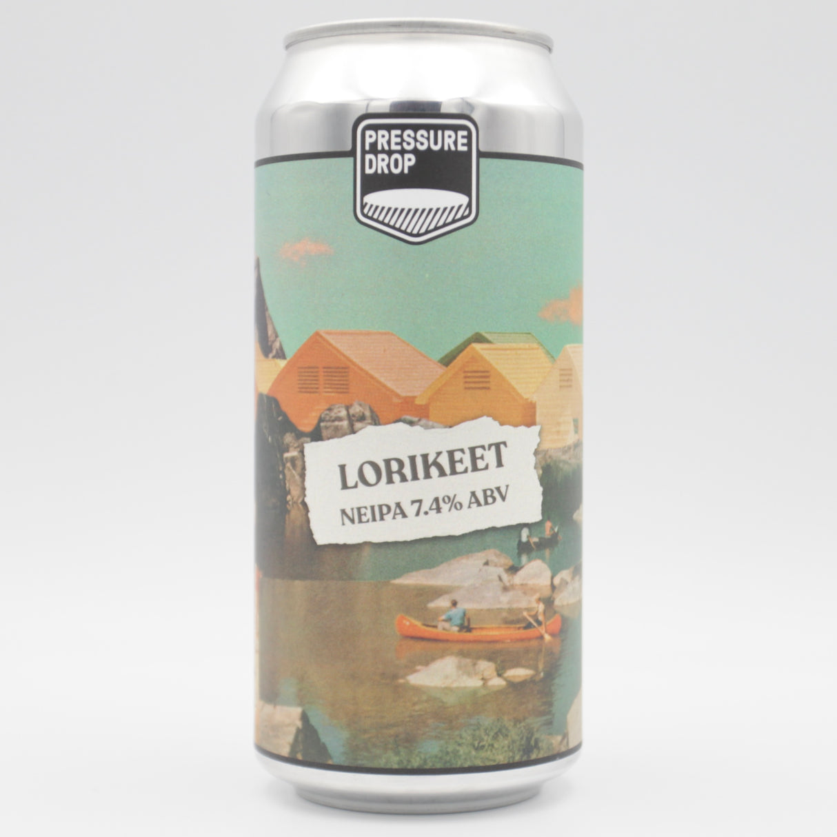 This is a can of Pressure Drop - Lorikeet - 7.4% (440ml). It is a IPA craft beer available to buy from Ghost Whale, voted London's best craft beer shop.