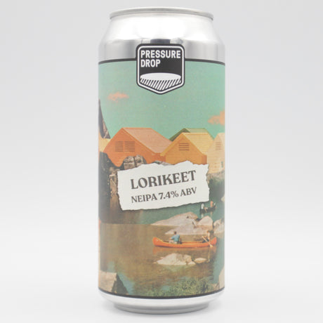 This is a can of Pressure Drop - Lorikeet - 7.4% (440ml). It is a IPA craft beer available to buy from Ghost Whale, voted London's best craft beer shop.