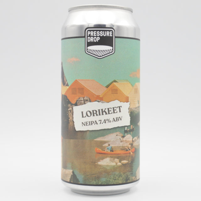 This is a can of Pressure Drop - Lorikeet - 7.4% (440ml). It is a IPA craft beer available to buy from Ghost Whale, voted London's best craft beer shop.