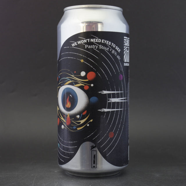 This is a can of Sureshot / Lervig - We Won't Need Eyes To See - 8% (440ml). It is a Imperial Stout / Porter craft beer available to buy from Ghost Whale, voted London's best craft beer shop.