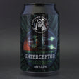 This is a can of Emperor's - Interceptor - 12% (330ml). It is a Imperial Stout / Porter craft beer available to buy from Ghost Whale, voted London's best craft beer shop.