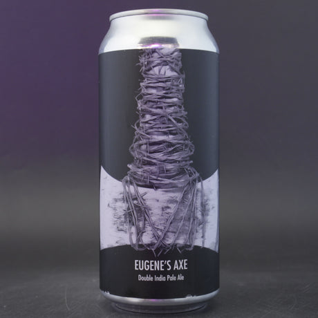 This is a can of Fidens - Eugene's Axe - 8.5% (473ml). It is a Double IPA craft beer available to buy from Ghost Whale, voted London's best craft beer shop.
