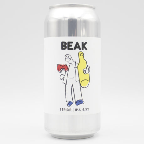 This is a can of Beak - Stride - 6.5% (440ml). It is a IPA craft beer available to buy from Ghost Whale, voted London's best craft beer shop.