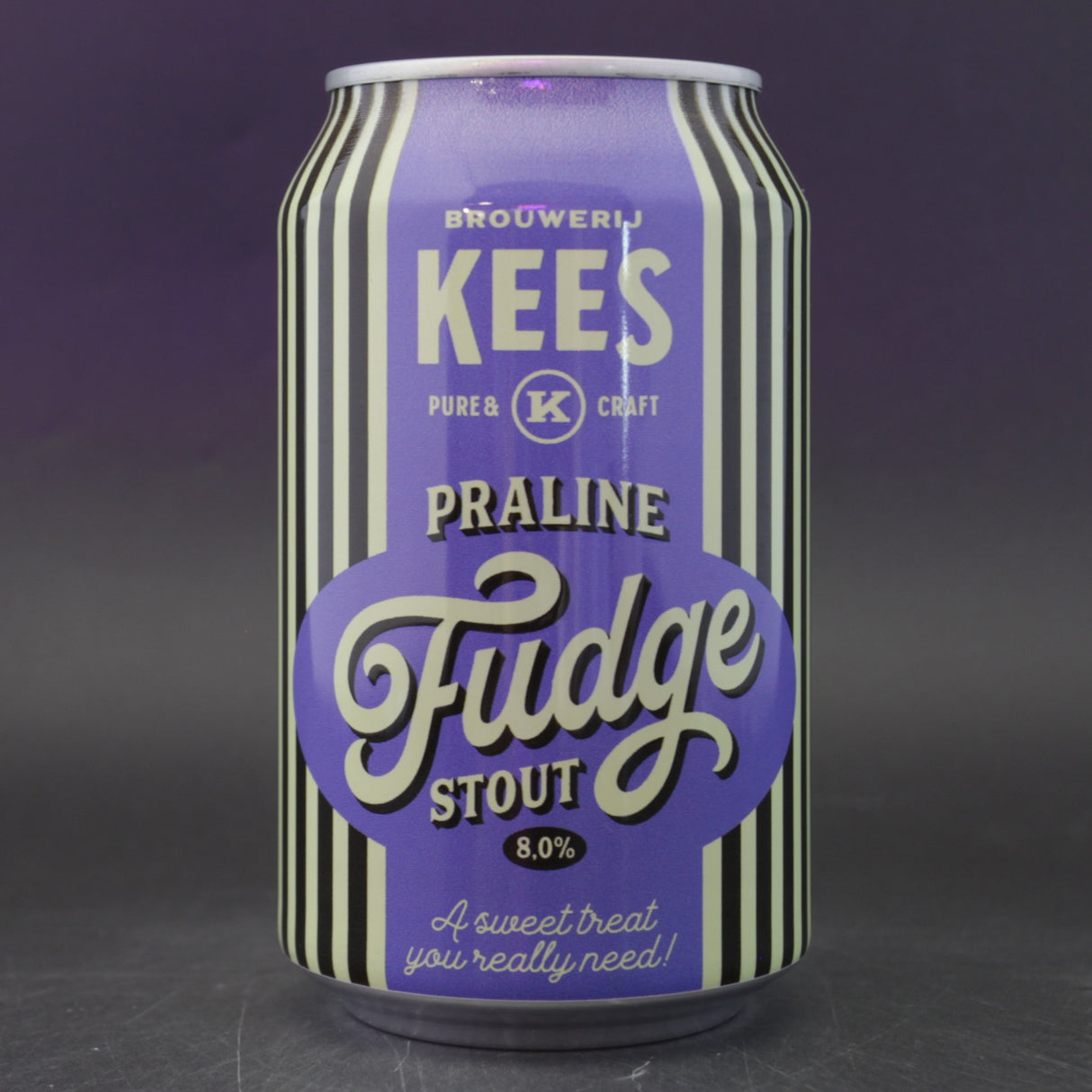 This is a can of Kees - Praline Fudge - 8% (330ml). It is a Imperial Stout / Porter craft beer available to buy from Ghost Whale, voted London's best craft beer shop.