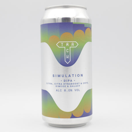 This is a can of Track - Simulation - 8% (440ml). It is a Double IPA craft beer available to buy from Ghost Whale, voted London's best craft beer shop.