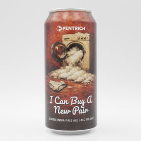 This is a can of Pentrich - I Can Buy A New Pair - 8% (440ml). It is a Double IPA craft beer available to buy from Ghost Whale, voted London's best craft beer shop.