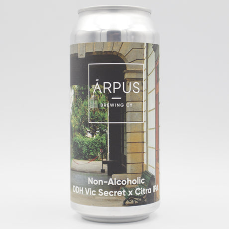 This is a can of Arpus Brewing Co - Non-Alcoholic DDH Vic Secret x Citra IPA - 0.5% (440ml). It is a IPA craft beer available to buy from Ghost Whale, voted London's best craft beer shop.