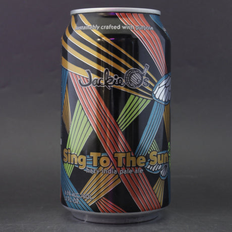 This is a can of Jackie O's - Sing To The Sun - 6.5% (355ml). It is a IPA craft beer available to buy from Ghost Whale, voted London's best craft beer shop.