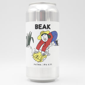 This is a can of Beak - Patina - 6.5% (440ml). It is a IPA craft beer available to buy from Ghost Whale, voted London's best craft beer shop.