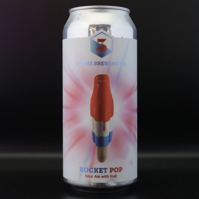 This is a can of 3 Sons - Rocket Pop - 8% (473ml). It is a Sour craft beer available to buy from Ghost Whale, voted London's best craft beer shop.