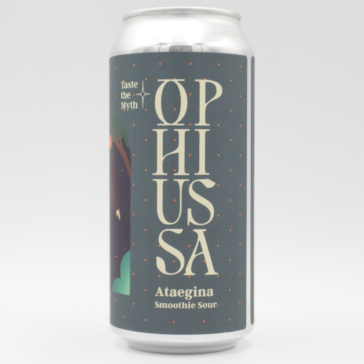 This is a can of Ophiussa - Ateagina - 5% (440ml). It is a Sour craft beer available to buy from Ghost Whale, voted London's best craft beer shop.