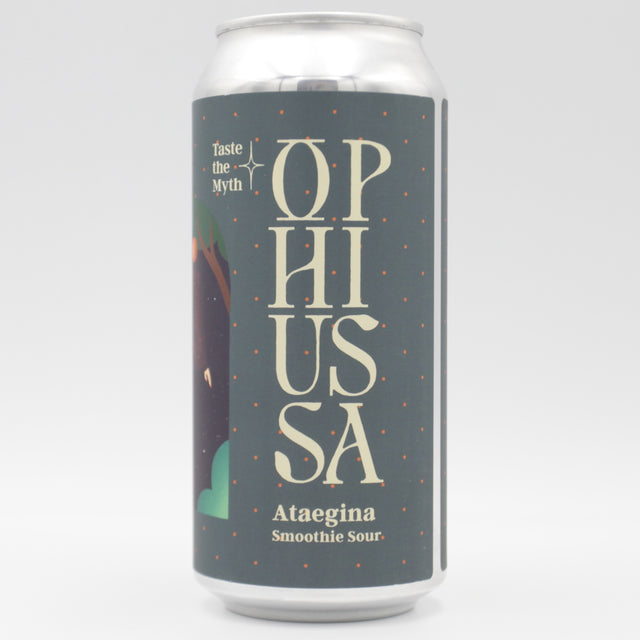 This is a can of Ophiussa - Ateagina - 5% (440ml). It is a Sour craft beer available to buy from Ghost Whale, voted London's best craft beer shop.