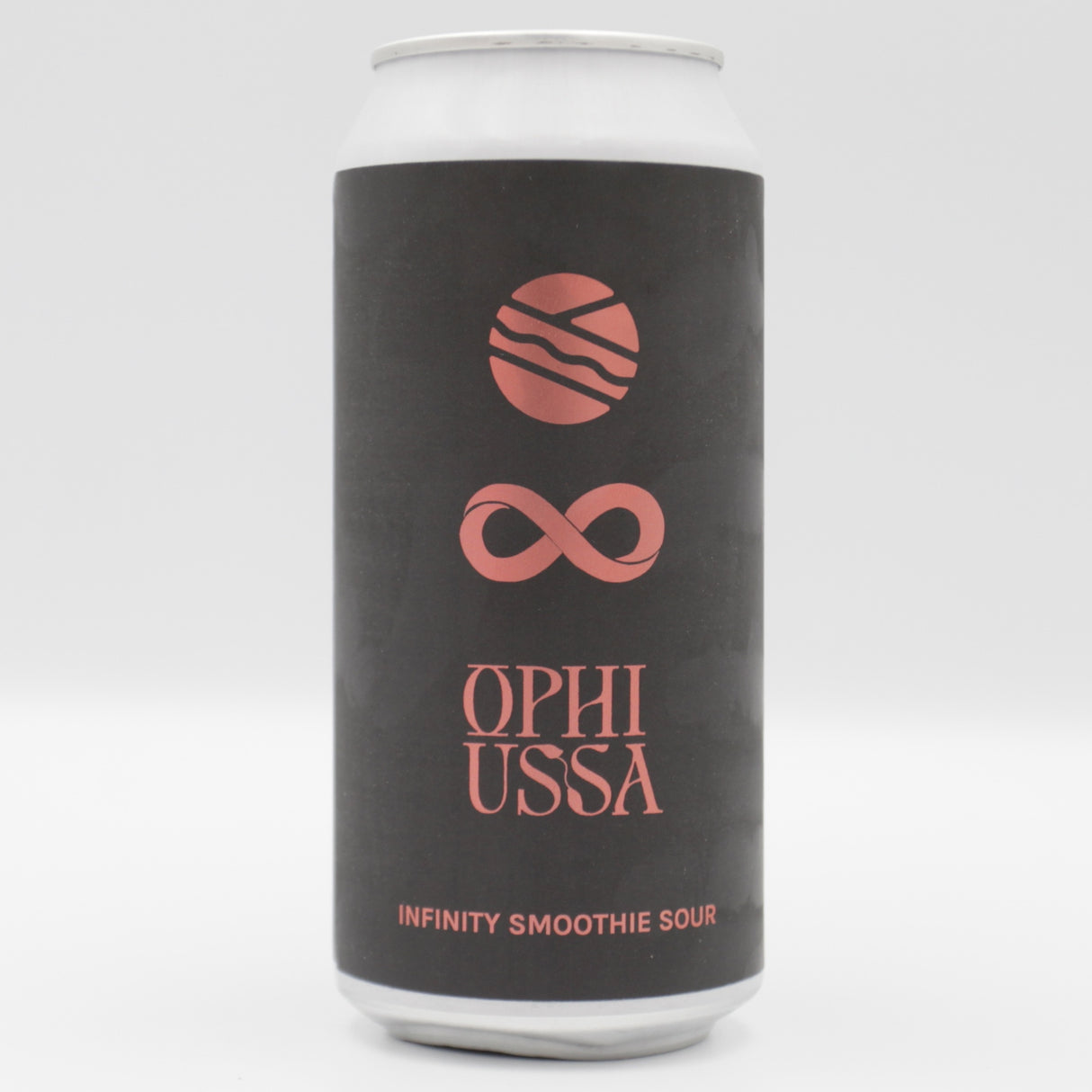 This is a can of Pomona Island / Ophiussa - Infinity Smoothie Sour - 5% (440ml). It is a Sour craft beer available to buy from Ghost Whale, voted London's best craft beer shop.