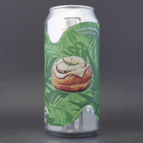 This is a can of Sureshot - Sticky The Stick Insect - 5.5% (440ml). It is a Pale Ale craft beer available to buy from Ghost Whale, voted London's best craft beer shop.