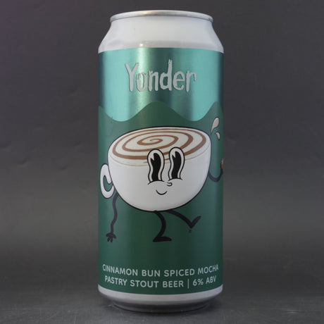 This is a can of Yonder - Cinnamon Bun Spiced Mocha - 6% (440ml). It is a Stout / Porter craft beer available to buy from Ghost Whale, voted London's best craft beer shop.