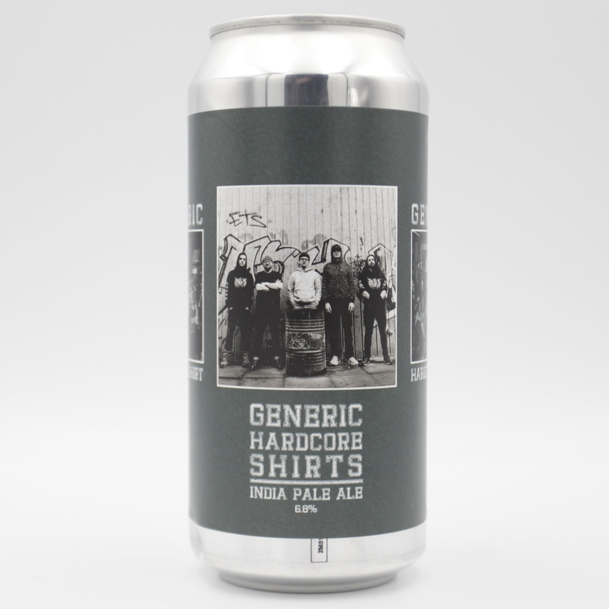 This is a can of Azvex - Generic Hardcore Shirts v4 - 6.8% (440ml). It is a IPA craft beer available to buy from Ghost Whale, voted London's best craft beer shop.