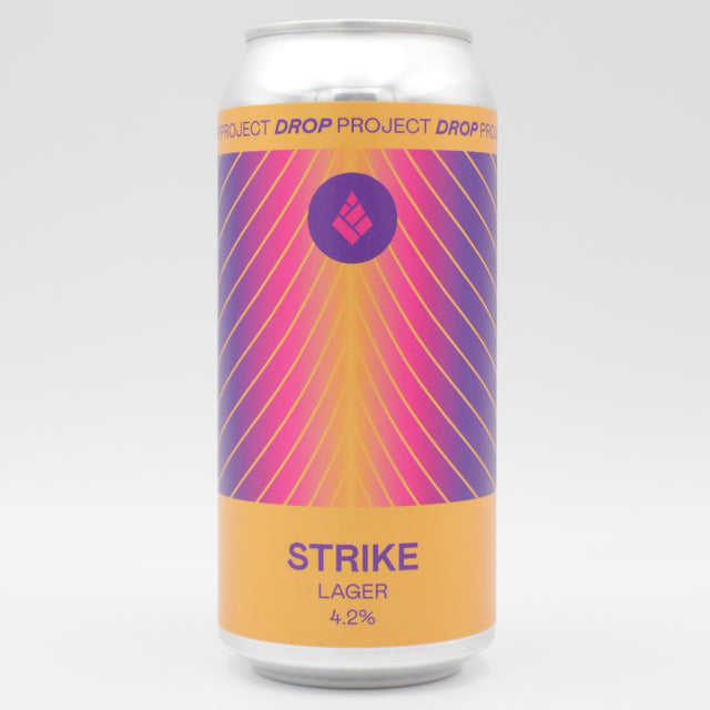 This is a can of Drop Project - Strike - 4.2% (440ml). It is a Lager / Pilsner / Kölsch craft beer available to buy from Ghost Whale, voted London's best craft beer shop.