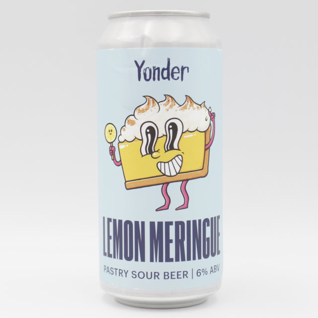 This is a can of Yonder - Lemon Meringue - 6% (440ml). It is a Sour craft beer available to buy from Ghost Whale, voted London's best craft beer shop.