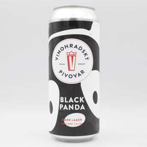 This is a can of Vinohradsky Pivovar - Black Panda - 5.4% (500ml). It is a Lager / Pilsner / Kölsch craft beer available to buy from Ghost Whale, voted London's best craft beer shop.
